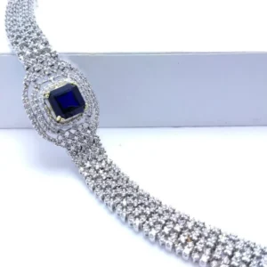 Silver Diamond Style Bracelet White Gold Plated